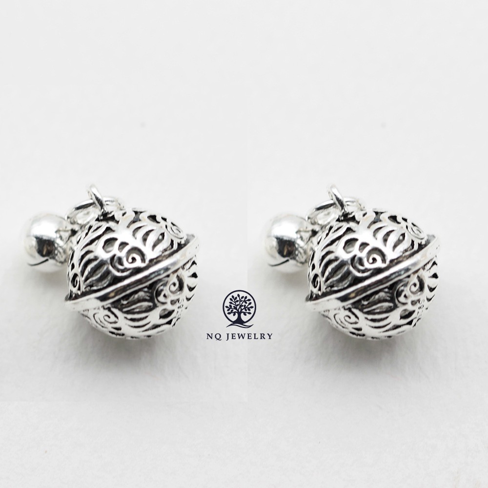 Charm bạc chuông mặt treo