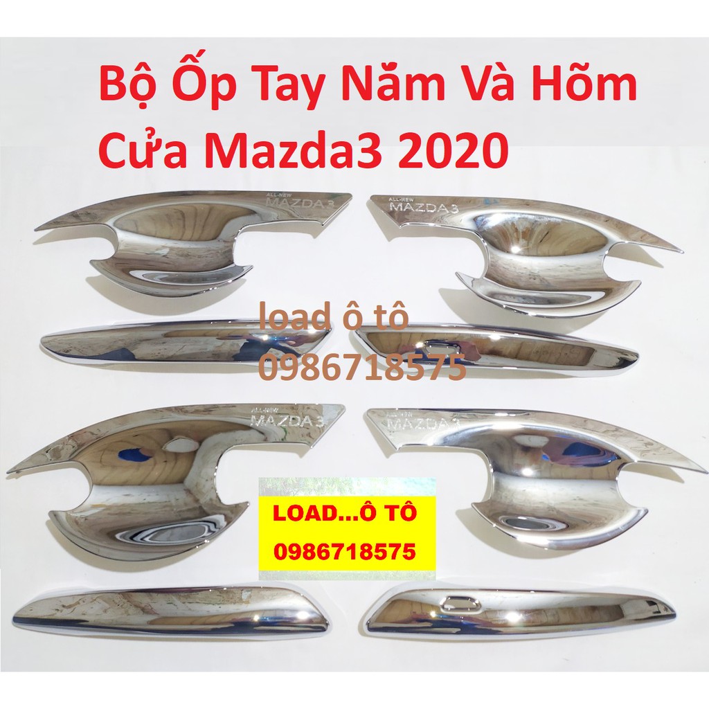 Bộ Ốp Tay nắm và Hõm Cửa Mạ Crom Mazda 3 2022-2020 Màu Trắng