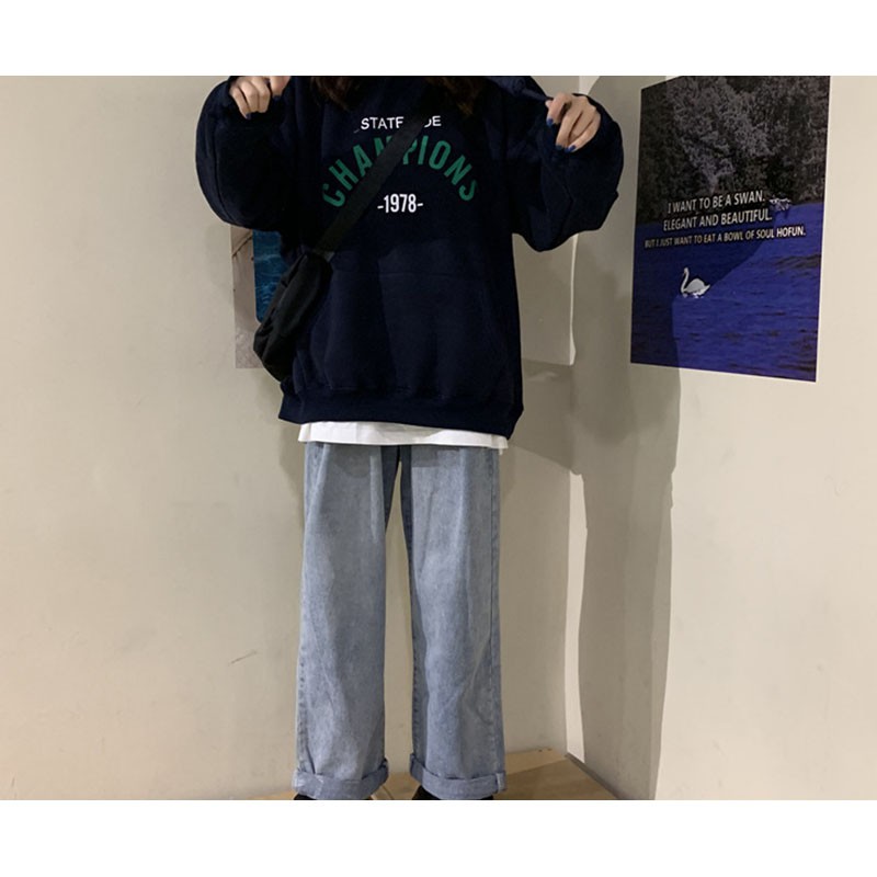 Áo Hoodie Form Rộng In Chữ Phong Cách Hàn Quốc Cho Nữ | BigBuy360 - bigbuy360.vn