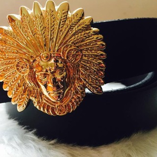 Thắt lưng mặt thổ dân da bò - M632