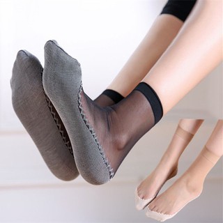 Ღ𝓂ℰ1 Pairs Women Ultra Thin Elastic Silk Girl Short Stockings Ankle Low Cut Socks