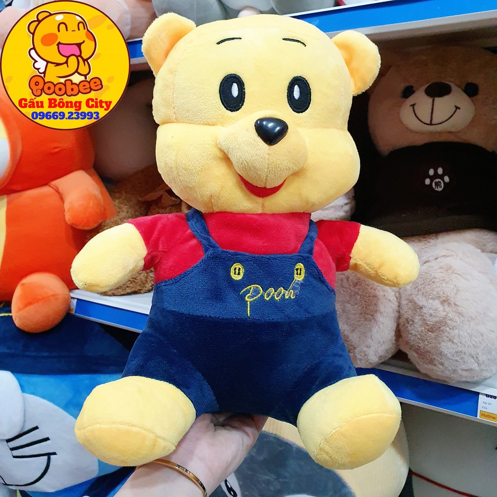 Gấu Pooh Áo Yếm 33cm Quà Tặng Dễ Thương Gấu Bông City