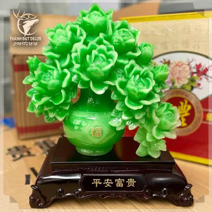 Tượng Hoa Mẫu Đơn, Hoa Phú Quý Phong Thuỷ , Quà Tặng Tân Gia Khai Trương Sinh Nhật