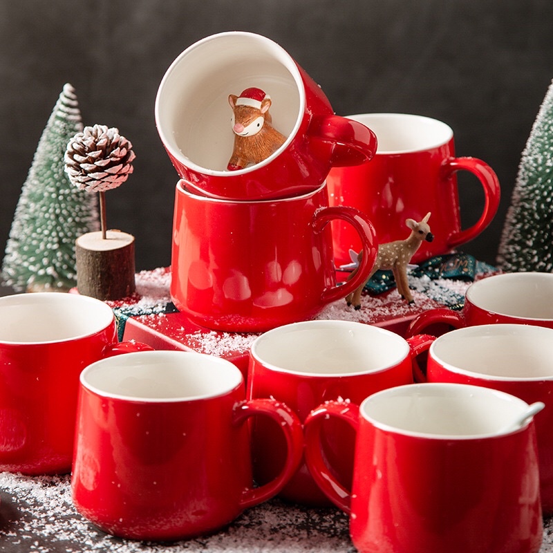 Ly Sứ Gắn Vật Bên Trong Phong Cách Noel