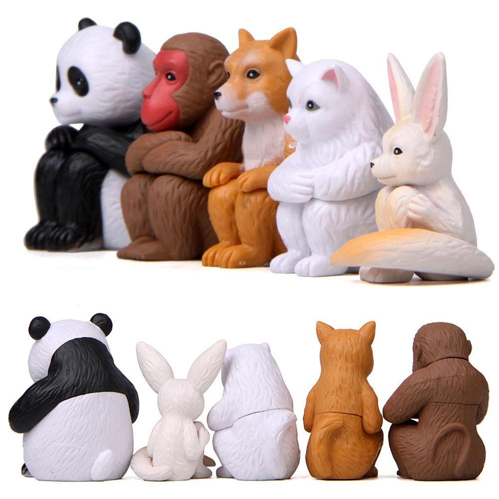 Set 5 Tượng Mô Hình Các Con Vật Xinh Xắn Dùng Để Trang Trí Nội Thất