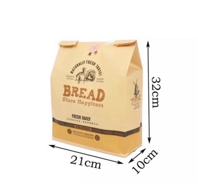 100 Túi bánh mỳ hoa cúc Ngang 32*21*10cm (Giấy kraft)