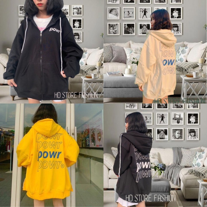 áo hoodie nữ, áo nỉ Powr cá tính 0099