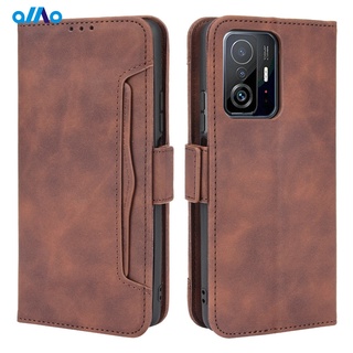Bao da điện thoại dạng ví da lật cao cấp cho Xiaomi 11t redmi note 10 t10 5g mi10t pr