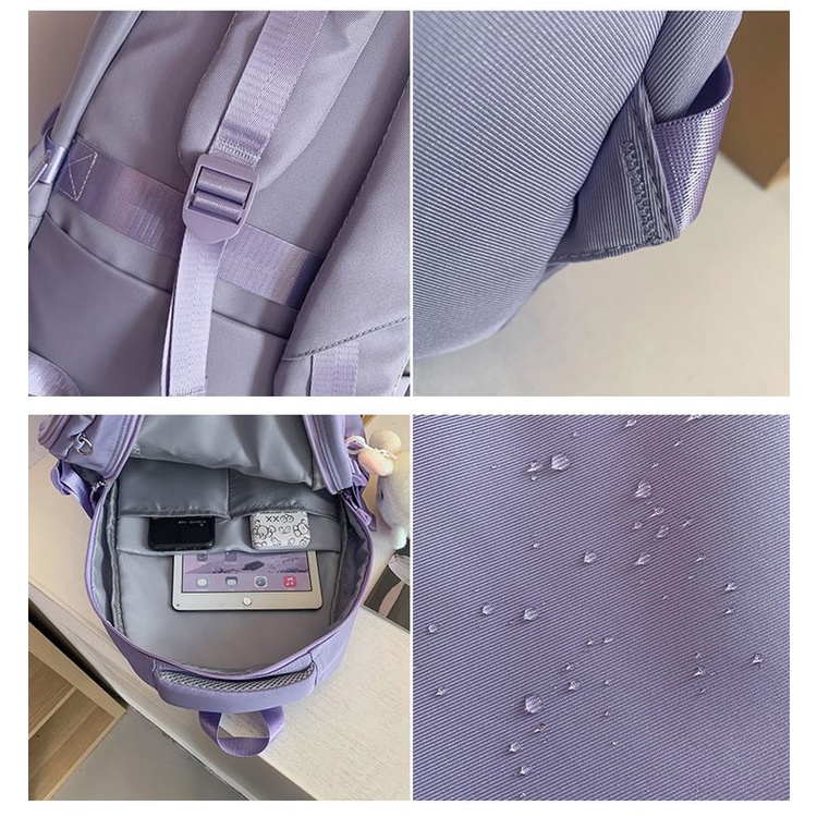 Balo đi học thời trang unisex nam nữ vải chống nước đựng vừa laptop màu pastel dễ thương 1321