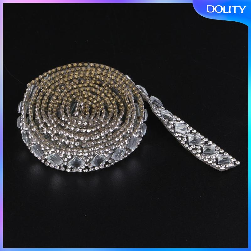 Cuộn Dây Ruy Băng Đính Đá Pha Lê Màu Bạc Dài 1 Yard 6 Hàng 12mm Dùng May Vá DIY