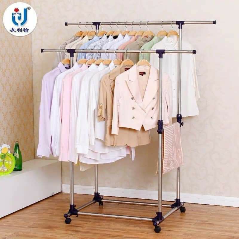 Giàn phơi 2 tầng có bánh xe