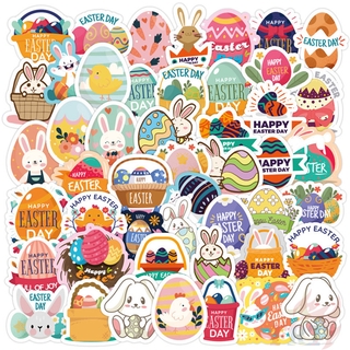 50Pcs/Set ❉ Happy Easter Day - Easter Egg Rabbit Stickers ❉ DIY Fashion Waterproof Decals Doodle Stickers