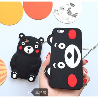 Ốp lưng iphone Gấu Kumamon + móc khóa + dây đeo