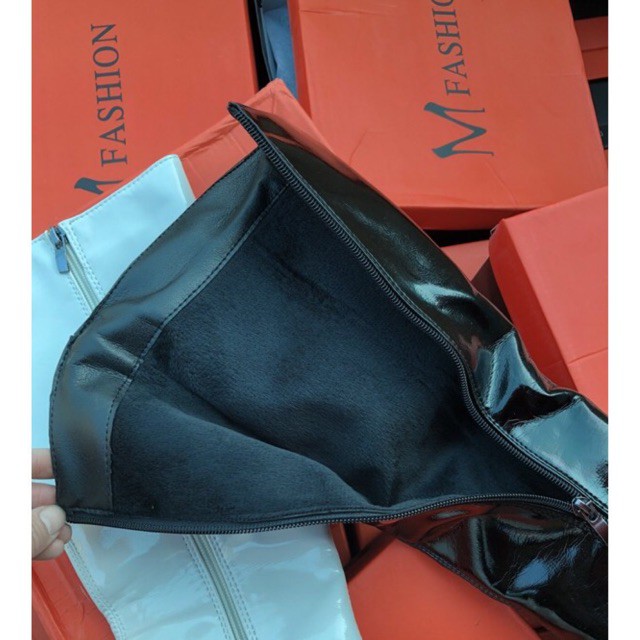 BốT Nữ Boot Đùi Cổ Cao Da Bóng và Da Mờ Có Khóa Cạnh Gót Vạt 7 Phân Cao Cấp (Hàng Quang Châu Có Lót Lông) | BigBuy360 - bigbuy360.vn