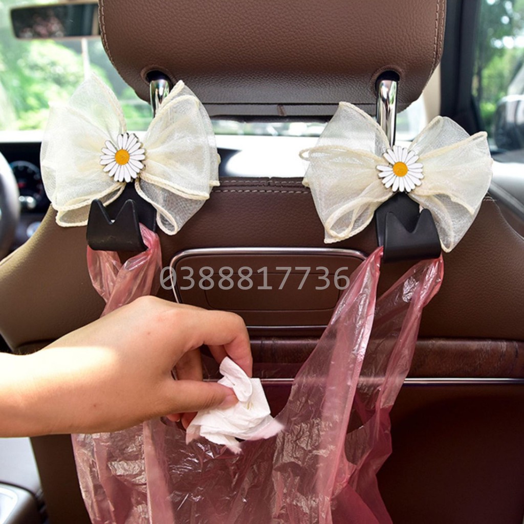 [MỘT CẶP] Móc treo đồ vai ghế ô tô gắn nơ dễ thương