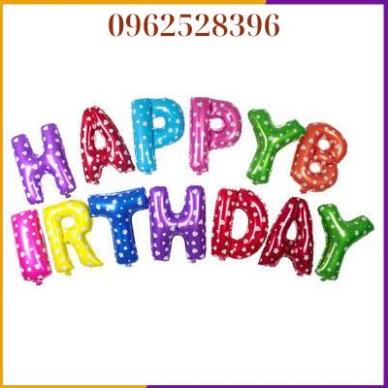 Bộ 13 Quả bong bóng hình chữ Happy Birthday trang trí tiệc sinh nhật