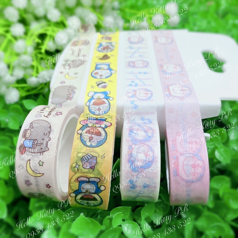 Cuộn băng keo  - băng dính dán trang trí Hello Kitty Doremon Doraemonn