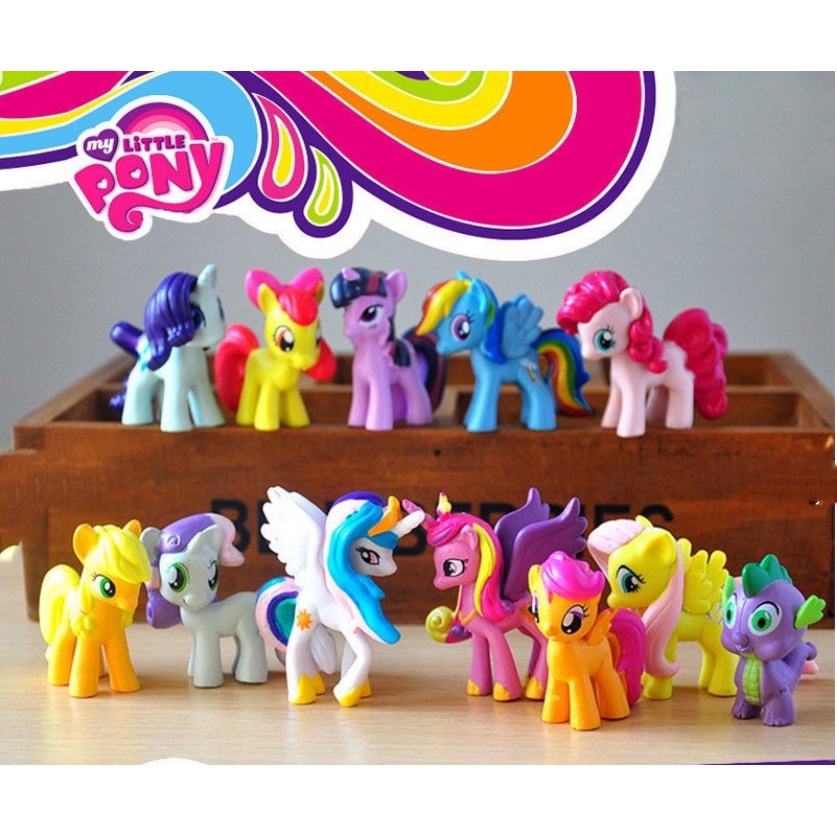 Bộ 12 mô hình chú ngựa My Little Pony dùng trang trí bánh sinh nhật