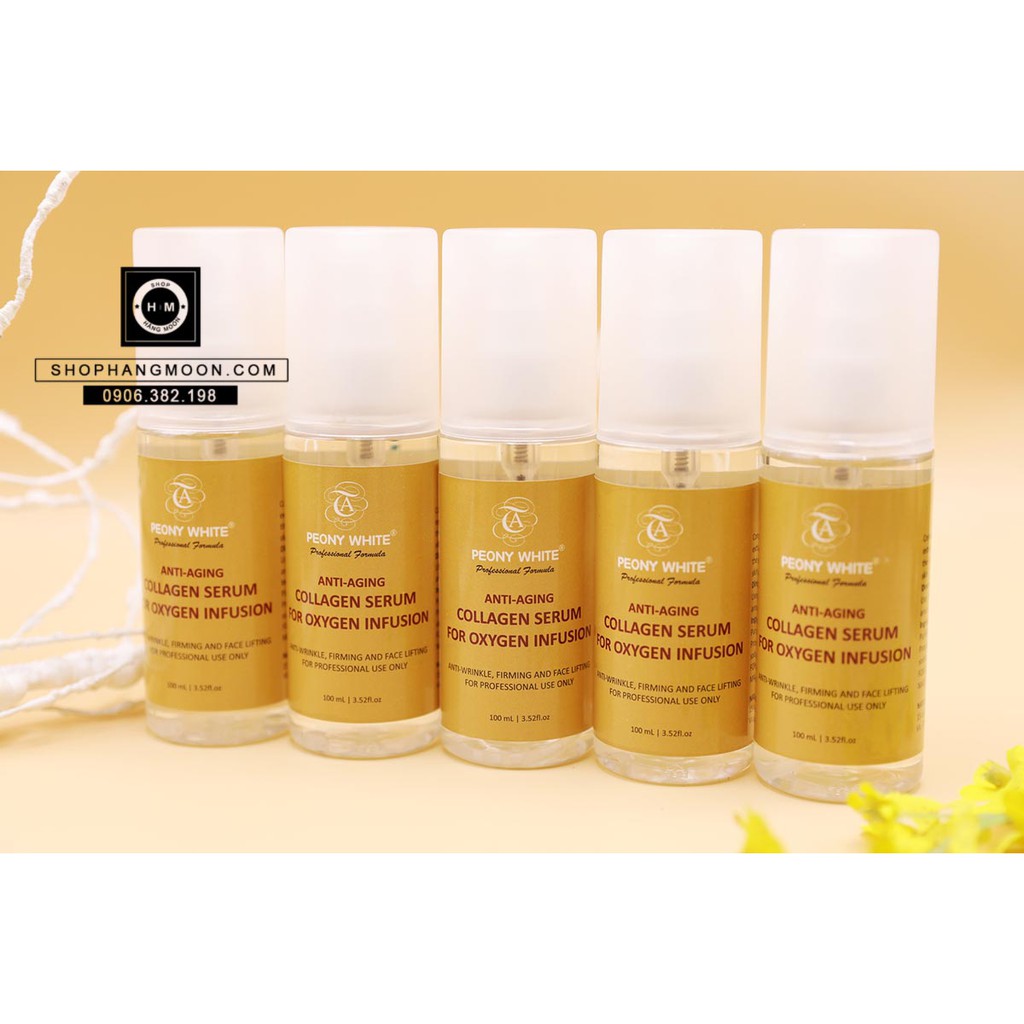 (Giá rẻ vô địch) Dung dịch Collagen tươi dùng cho máy Oxy Peony White (chính hãng+đủ hóa đơn)