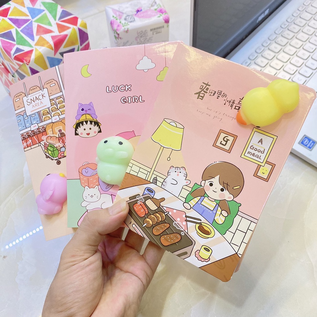 Sổ ghi chép nhật ký cute kèm thú bóp, Sổ ghi chép cá nhân cho người viết nhật ký hoặc lưu bút.