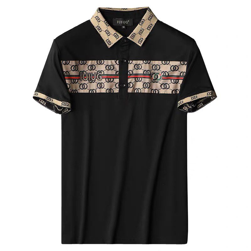 Áo thun polo Gucci phối viền ngang chất cotton mặc siêu mát, vải mềm, co giãn kiểu dáng thời thượng