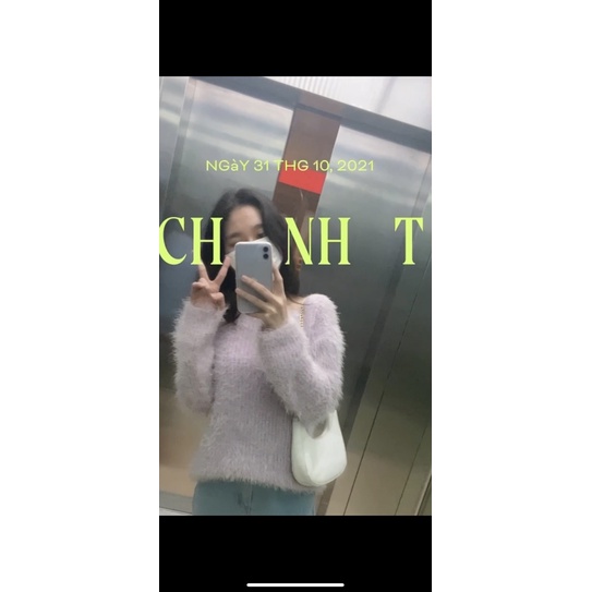 Pass áo len lông tím pastel