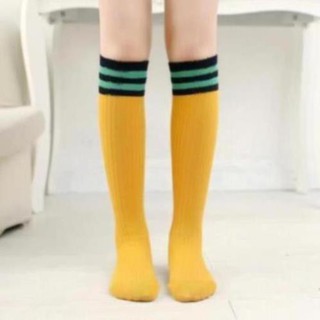 Set 5 Đôi Tất Cotton Cao Đùi Học Sinh Cho Bé Gái (5 đôi 5 màu )  { S115 }