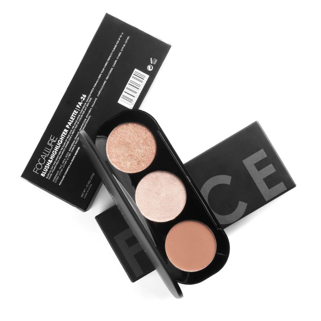 Phấn Má Hồng + Bắt Sáng Focallure Triple Colors Effect Blush & Highlighter Palette FA-26 | BigBuy360 - bigbuy360.vn