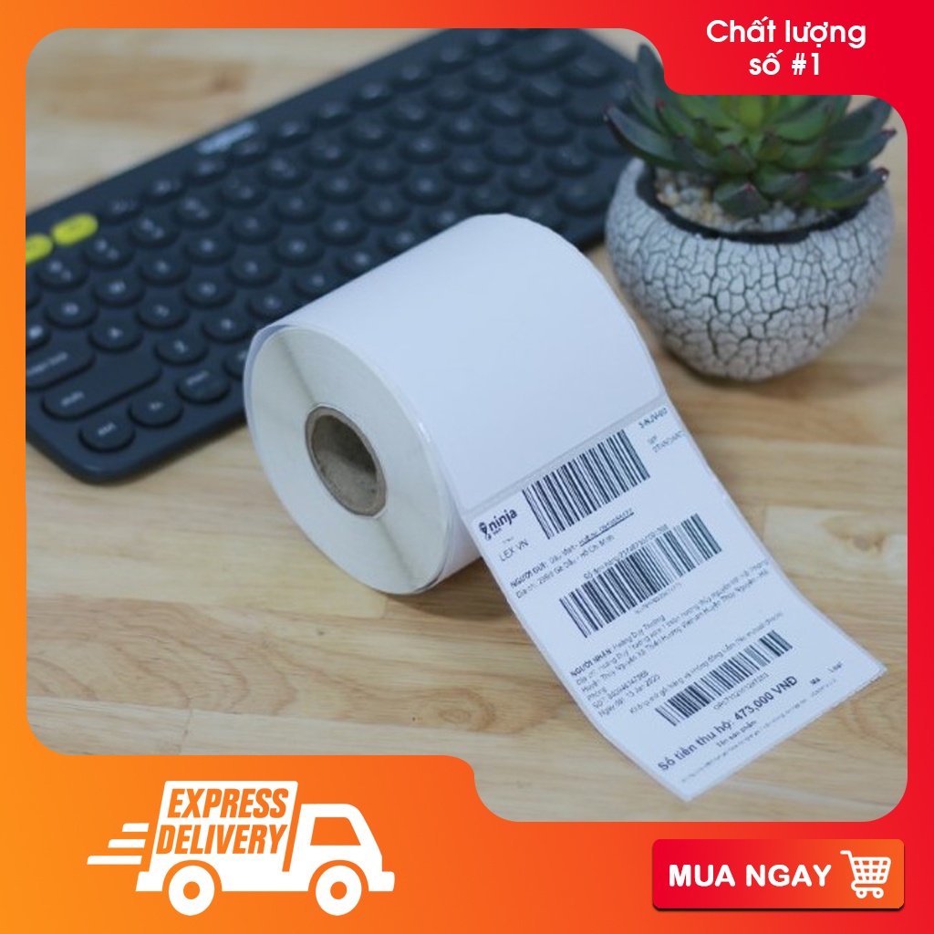 Tem decal mã vạch 70x100mm, tem in đơn Shopee 70x100, Tem nhiệt A7 7x10 cm cuộn 30m