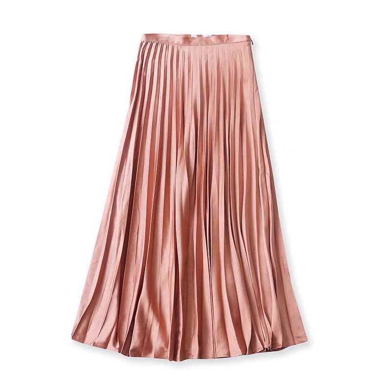 Chân váy xếp ly cam Mango