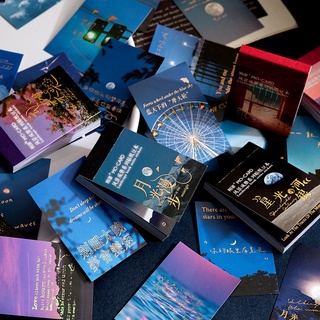 Set 30 tờ miếng dán trang trí sổ tay/ nhật ký họa tiết phong cảnh độc đáo