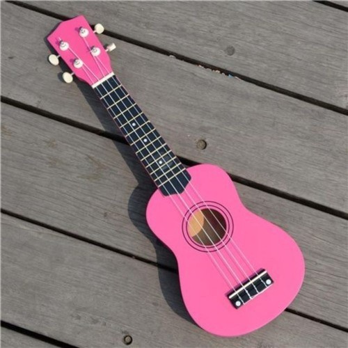 [GIAO NHANH 2H] Đàn Ukulele Gỗ Hồng Neon WOIM Soprano Size 21inch 53cm (Mua 1 Tặng 5)