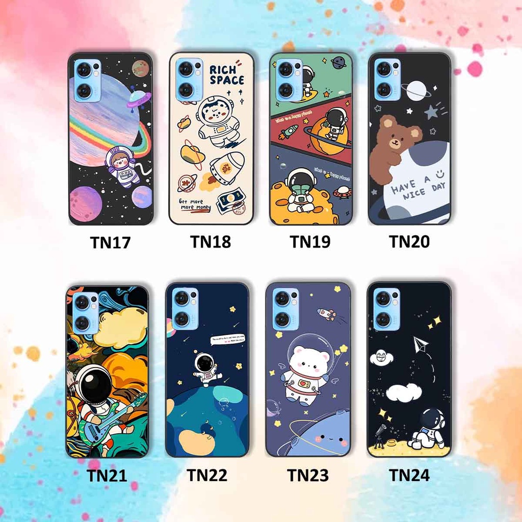 Ốp Oppo Reno7 / Reno7 Z 5G / Reno 7 in hình vũ trụ, phi hành gia bầu trời cute dễ thương