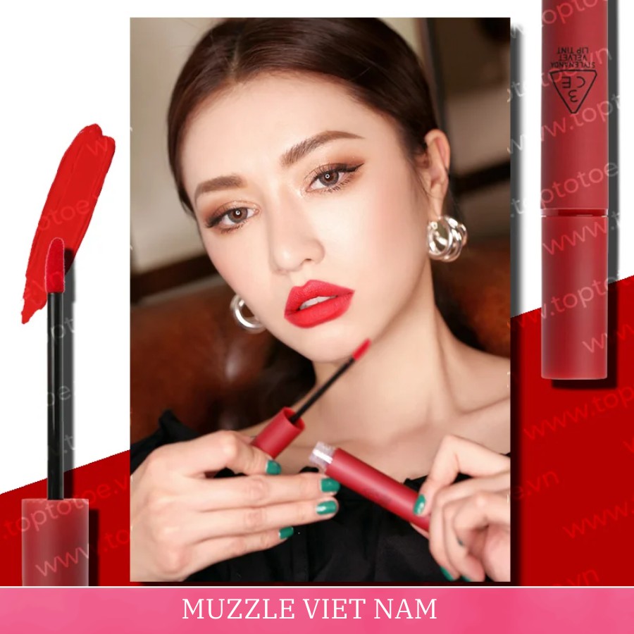 Son 3CE Velvet Lip Tint Private - Đỏ lạnh