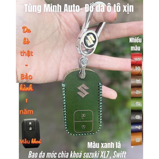 Bao Da Chìa Khoá Smartkey Ô tô  Suzuki  XL7,Swift, Ertiga, Vitara Da Bò Cao Cấp Handmade xịn xò