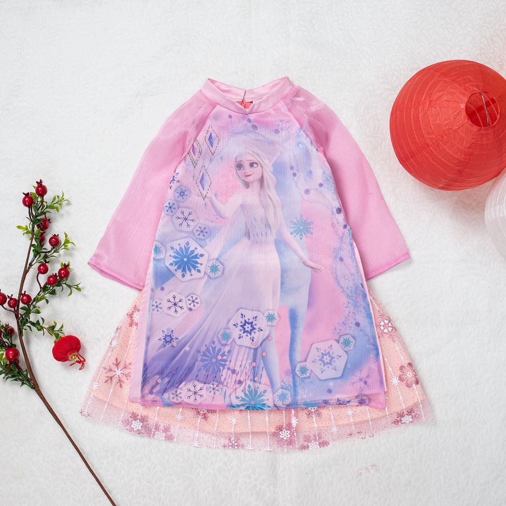 Áo dài bé gái mẫu Công chúa Elsa