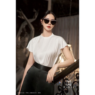 Áo Sơ Mi Lụa Nữ MY WAY Trắng Basic Sang Trọng 6MA0159W