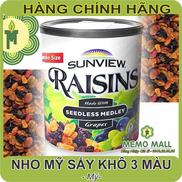 NHO MỸ SẤY KHÔ 3 MÀU SUNVIEW - Dẻo - Trái To - Ngon ngọt | BigBuy360 - bigbuy360.vn