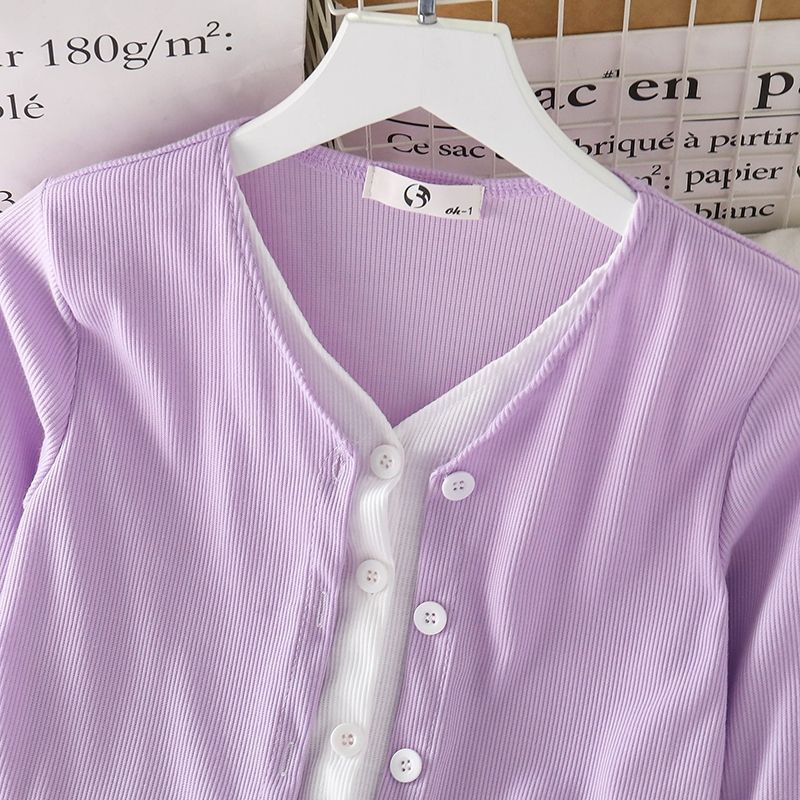 Áo cardigan giả 2 mảnh kèm fback