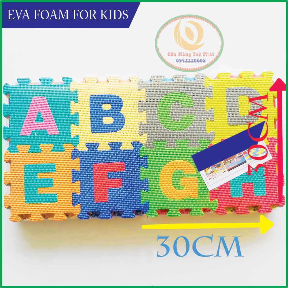 Bộ 40 Miếng Thảm Xốp Mềm Lót Sàn - Tấm Xốp Lót Sàn Cho Bé - Thảm Ghép Chữ Cái, Số Và Phép Tính