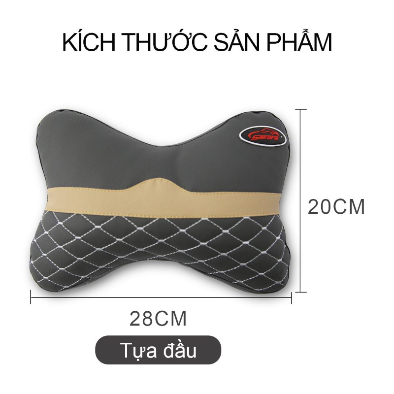 [HCM] Bộ gồm 2 gối tựa đầu dành cho ghế ô tô xe hơi xe tải bằng sợi bông bọc giả da mền mại bảo vệ cổ gáy-ZT N23