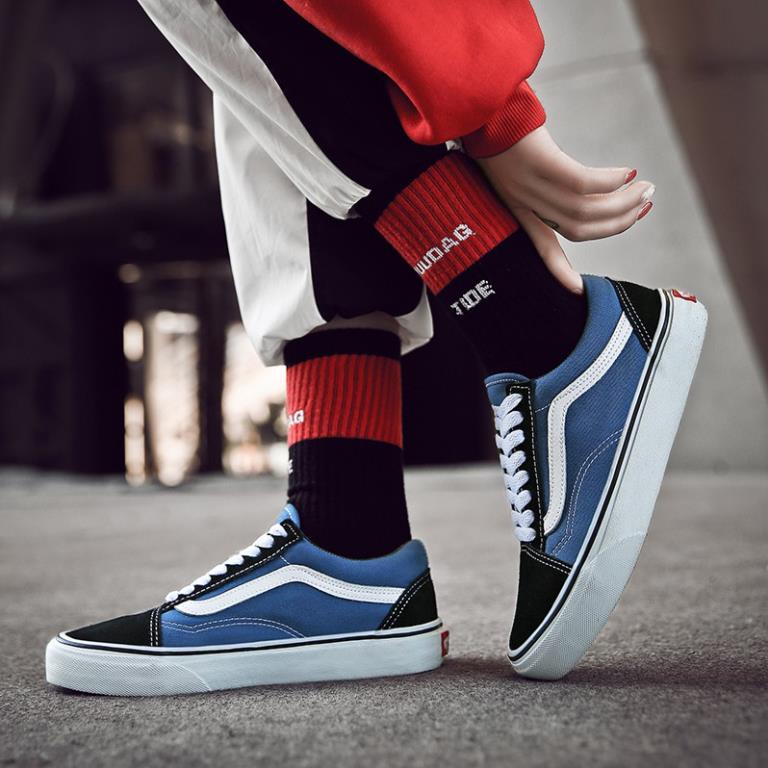 Giày Thể Thao VANS OLD SKOOL Cổ Thấp Màu Đen / Đỏ / Xanh Dương Thời Trang Cho Nữ 😄
