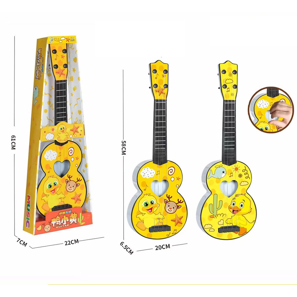 Đồ Chơi Đàn Ghi ta Guitar Cho Bé Vừa Chơi Vừa Học Phát Triển Trí Tuệ màu vàng dễ thương