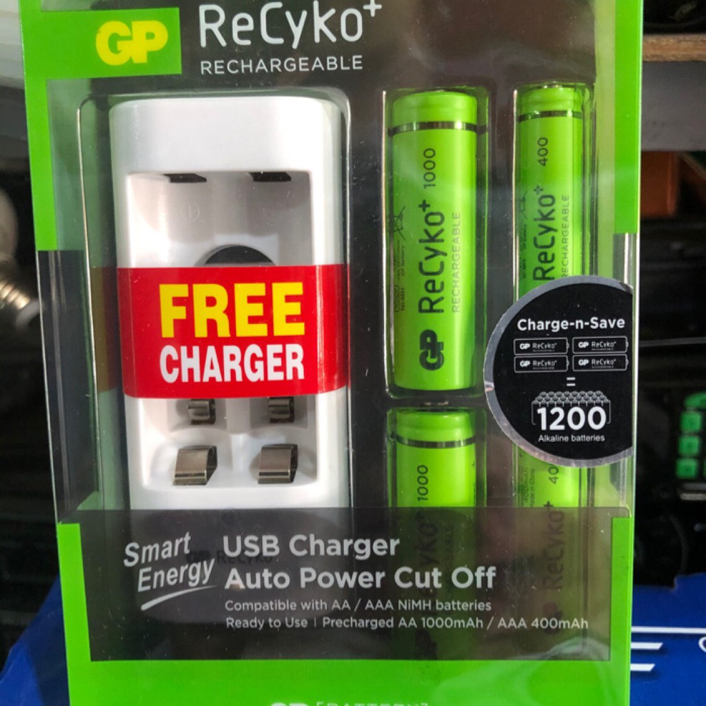 Sac+ Pin khô Recycko usb 211 dung lượng pin 1200