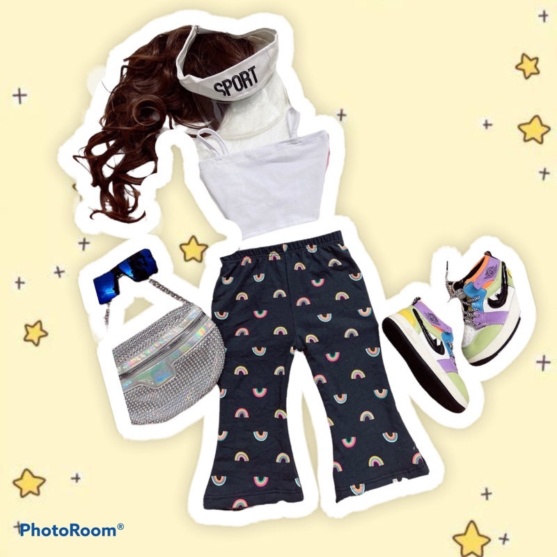 quần áo thiết kế cho bé - áo dây crop top quần ống loe