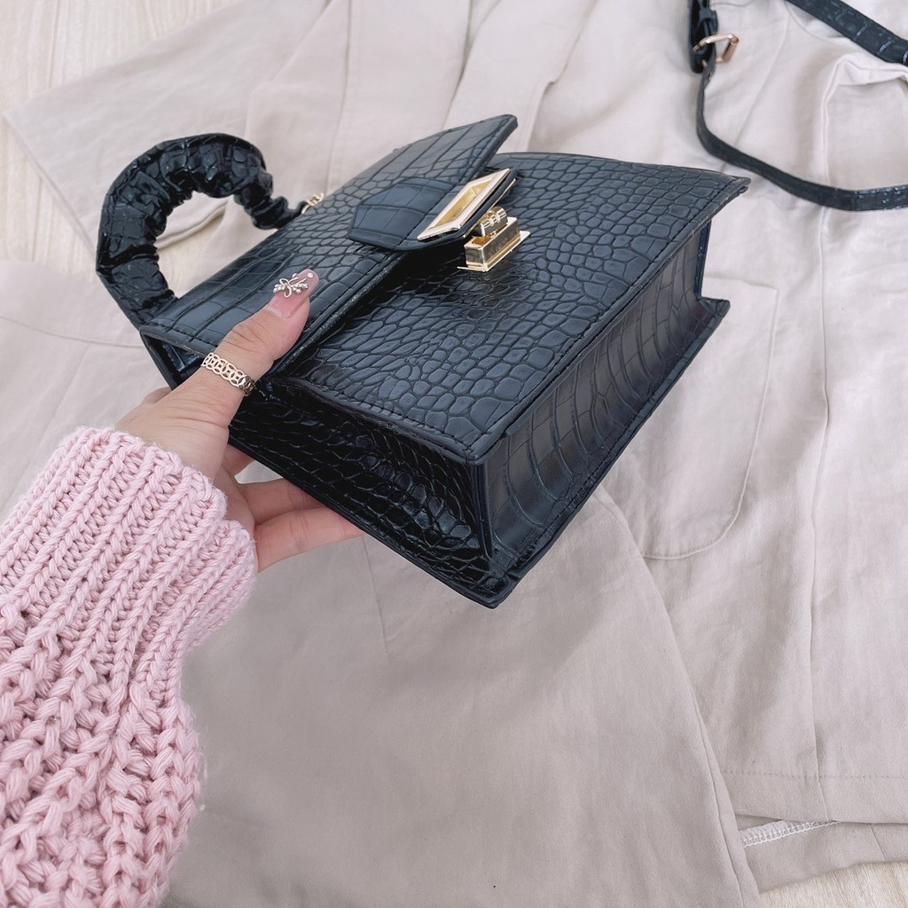 Túi xách nữ thời trang, Bộ túi đeo chéo nữ vân da đẹp quai nhăn giá rẻ | BigBuy360 - bigbuy360.vn