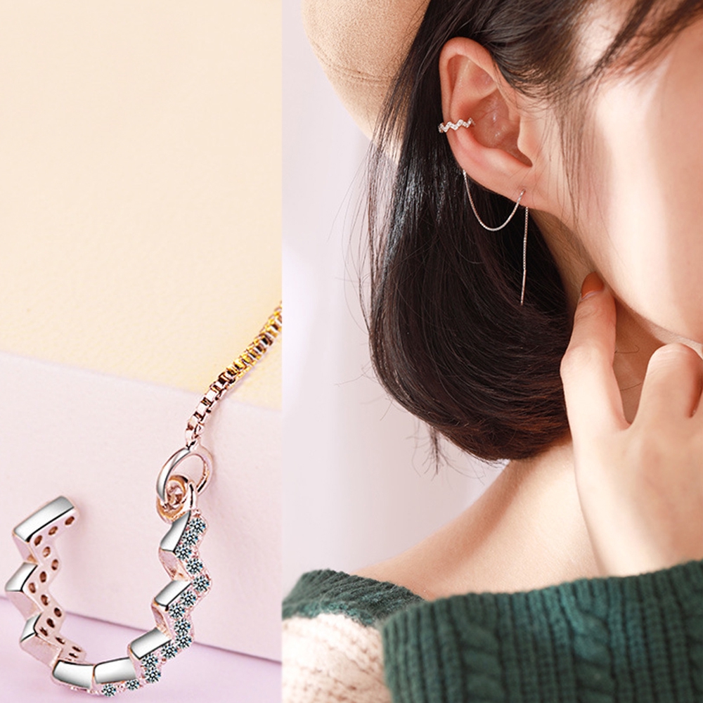 1 Khuyên Vành Tai Đính Đá Zircon Trắng Mihan1