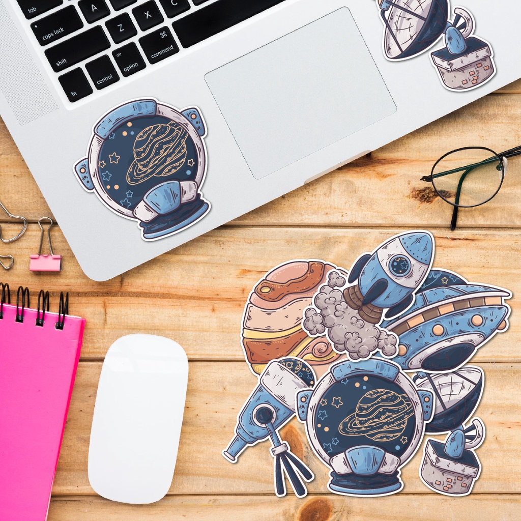 STICKER LẺ - Sticker Galaxy dán mũ bảo hiểm, laptop, điện thoại, vali. MSP: SS21