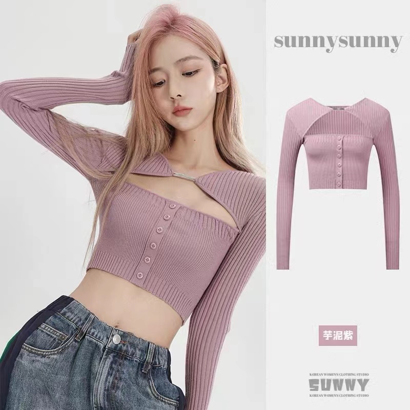 Sexy Women's Summer Fashion Colorful Knit Stretch Top