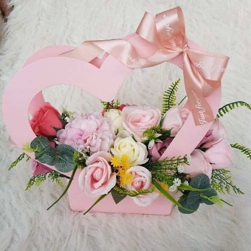 |HOT|Giỏ Lãng Hoa sáp trái tim Hồng|Quà Valentine tặng người yêu|Valetine 2020‎|Ngày phụ nữ 8/3|20/10 Hà Đông, Hà Nội